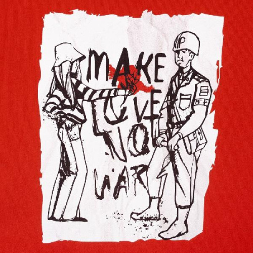 Толстовка Make Love, красная фото 5
