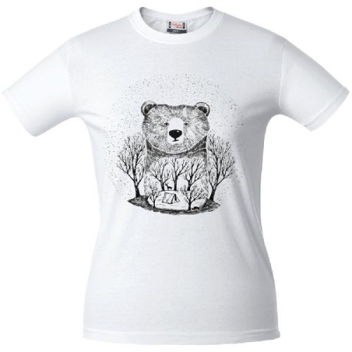 Футболка женская Bear, белая фото 2