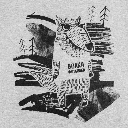 Футболка «Волка футболка», серый меланж фото 3