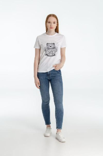 Футболка женская Bear, белая фото 3