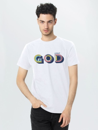 Футболка мужская «Новый GOD», белая Футболка мужская «Новый GOD», белая
